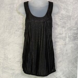 Vtg y2k 2010s Pleated Glitter Tank Top Womens sz L Indie Sleaze Going Out Glam